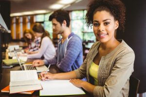 Student Studying in the Library