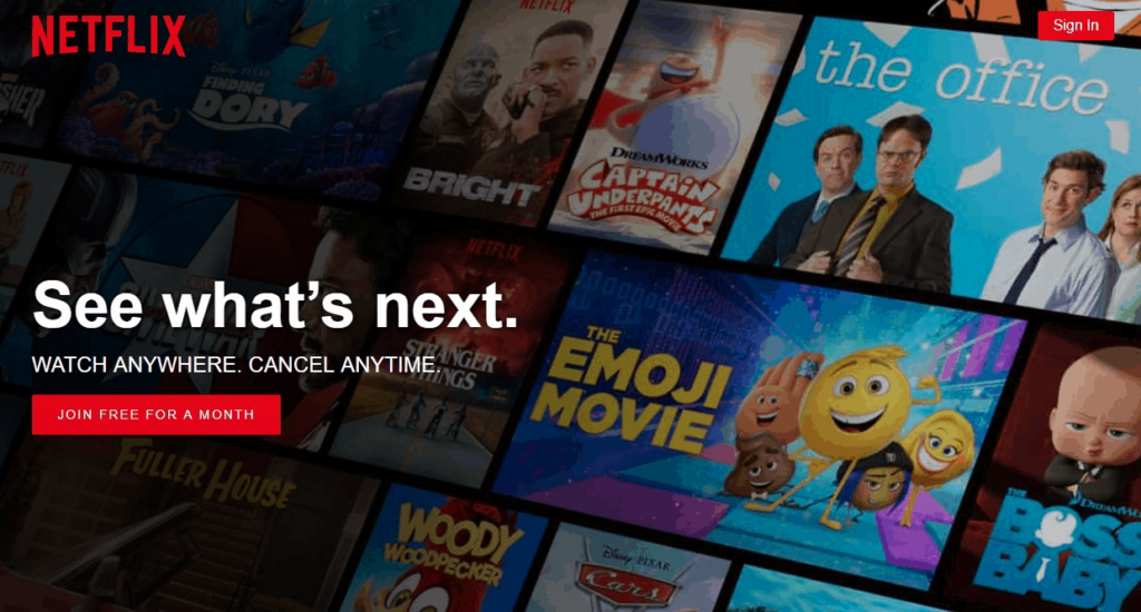 Netflix Homepage Example