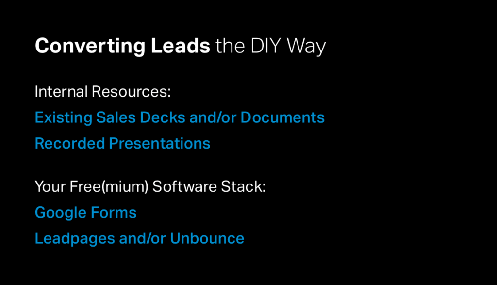 Converting Leads the DIY Way